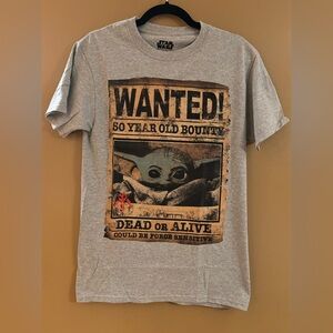 Star Wars Baby Grogu Wanted 50 Year Old Bounty T-Shirt Small NWOT